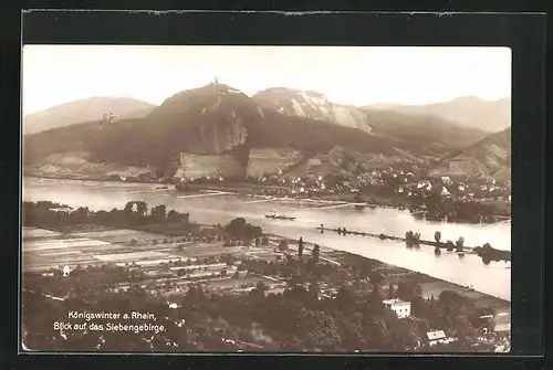 AK Königswinter am Rhein, Blick auf das Siebengebirge