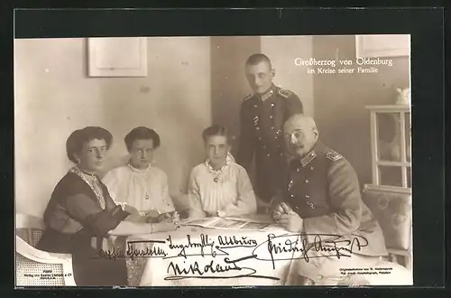 AK Grossherzog von Oldenburg im Kreise seiner Familie