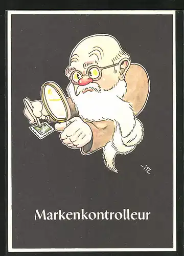 Künstler-AK sign. H. Moritz: Markenkontrolleur, Bergbau