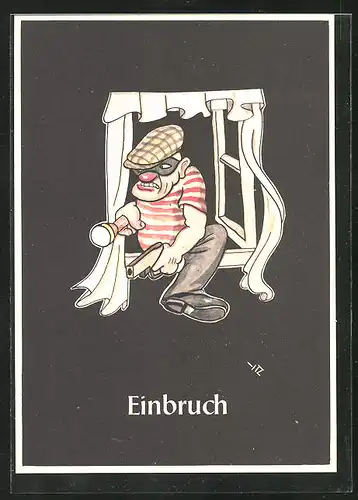 Künstler-AK sign. H. Moritz: Einbruch, Bergbau