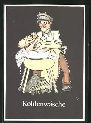 Künstler-AK sign. H. Moritz: Kohlenwäsche, Bergbau