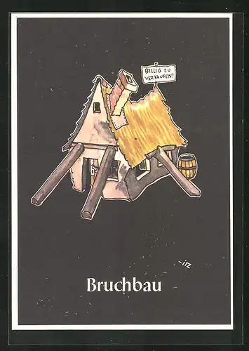 Künstler-AK sign. H. Moritz: Bruchbau, Bergbau
