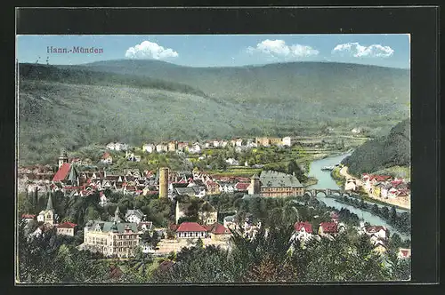AK Hann.-Münden, Ortsansicht aus der Vogelschau