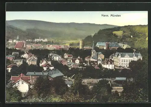 AK Hann. Münden, Ortsansicht aus der Vogelschau