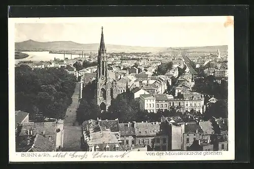 AK Bonn, Ortsansicht von der Münsterkirche aus gesehen