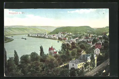 AK Boppard / Rhein, Ortsansicht aus der Vogelschau