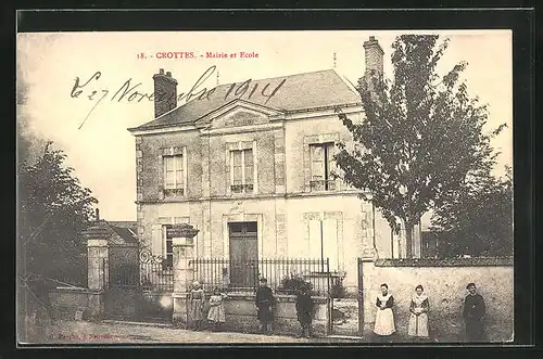 AK Crottes, Mairie et Ecole