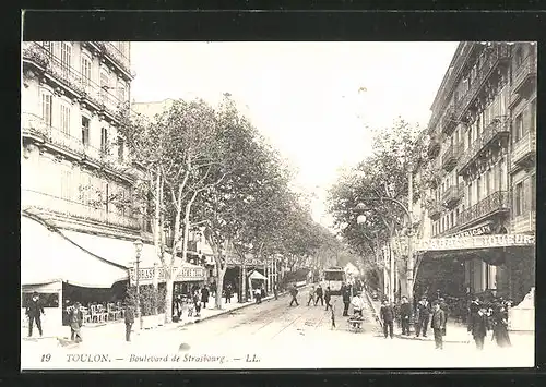 AK Toulon, Boulevard de Strasbourg, Le Tramway, Strassenbahn