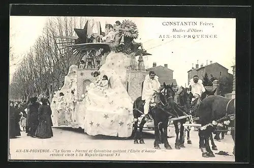 AK Aix-en-Provence, Carnaval-Corso, Faschingsumzug
