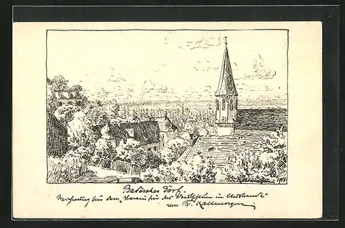 Künstler-AK Friedrich Kallmorgen: Badisches Dorf