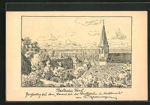 Künstler-AK Friedrich Kallmorgen: Badisches Dorf