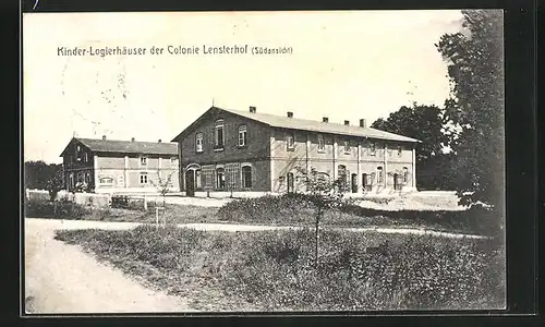 AK Cismar, Kinder-Logierhäuser der Colonie Lensterhof (Südansicht)