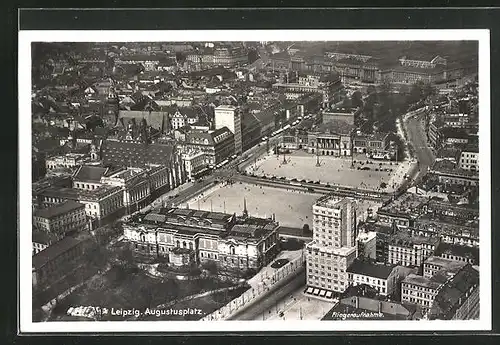 AK Leipzig, Augustusplatz vom Flugzeug aus