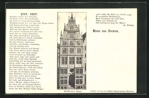 AK Bremen, Alt-Bremer Haus mit Erklärung
