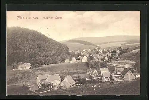 AK Altenau im Harz, Blick von Westen auf den Ort