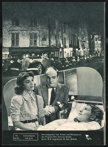 Filmprogramm PFI Nr. 47 /53, Adresse unbekannt, Bernard Blier, Daniele Delorme, Regie: Jean-Paul Le Chanois