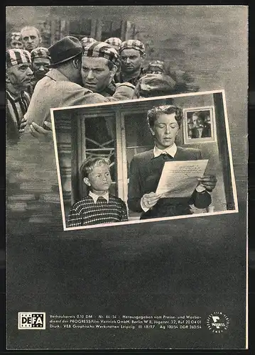 Filmprogramm PFI Nr. 64 /54, Stärker als die Nacht, Helga Göring, Wilhelm Koch-Hooge, Regie: Slatan Dudow