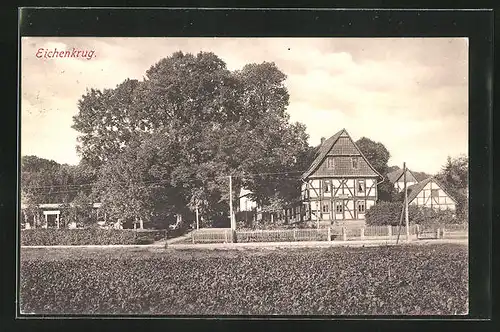 AK Gleichen, Blick zum Gasthaus Eichenkrug