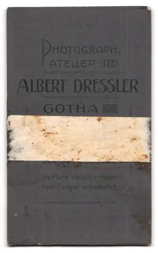 Fotografie A. Dressler, Gotha, Portrait junger adretter Mann mit Segelohren