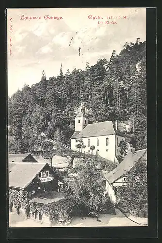 AK Oybin, Kirche gegen Waldstück