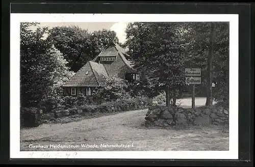 AK Wilsede, Gasthaus Heidemuseum Inh. Dora Hinrichs, Naturschutzpark