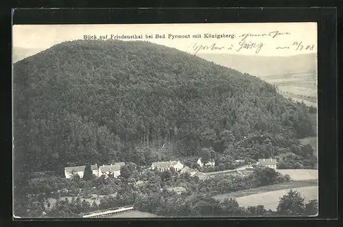 AK Bad Pyrmont, Blick auf Friedenstal mit Königsberg