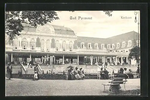 AK Bad Pyrmont, Kurhaus im Sommer