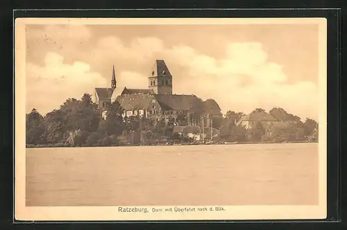 AK Ratzeburg, Dom mit Überfahrt nach d. Bäk