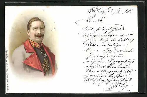 AK Kaiser Wilhelm II. mit eisernem Kreuz