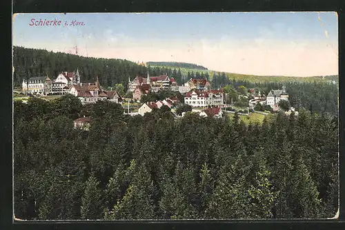 AK Schierke /Harz, Ortsansicht im Sommer