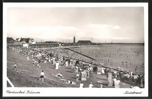 AK Büsum, Südstrand mit Leuchtturm