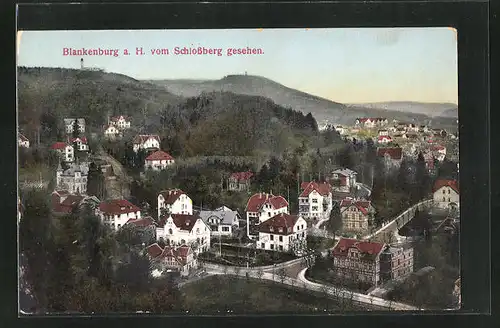 AK Blankenburg /Harz, Ansicht vom Schlossberg aus