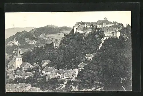 AK Blankenburg /Harz, Teilansicht vom Ort mit Schloss