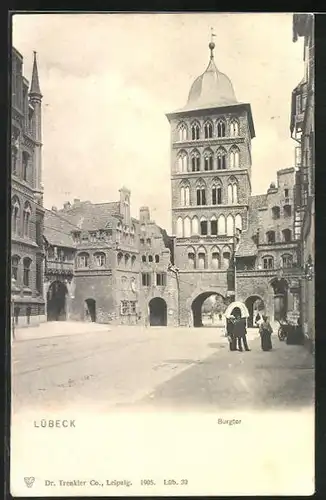 AK Lübeck, Burgtor von Stadtseite aus