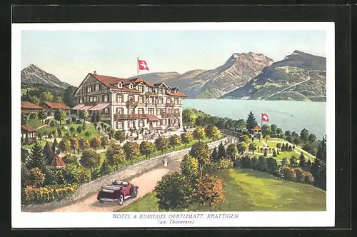 Künstler-AK Krattigen, Hotel & Kurhaus Oerlimatt am Thunersee