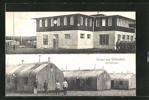 AK Wünsdorf, Kriegslager mit Verwaltungsgebäude und Kasernen