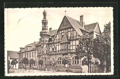 AK Harzgerode, Rathaus mit Ratskeller