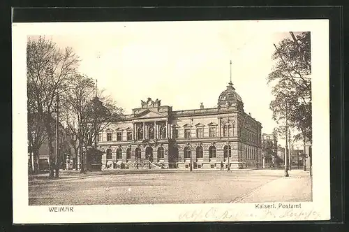 AK Weimar, Ortspartie am Kaiserlichen Postamt