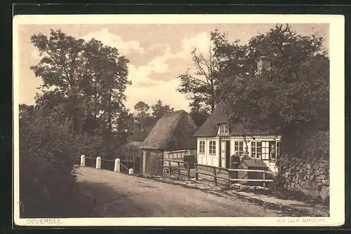 AK Oeversee, Haus an der Brücke, Ortspartie