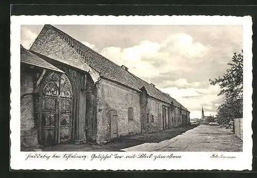 AK Haddeby, Gothisches Tor mit Blick zum Dom