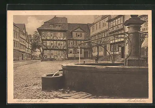 AK Allendorf a. d. Werra, Marktplatz mit Brunnen