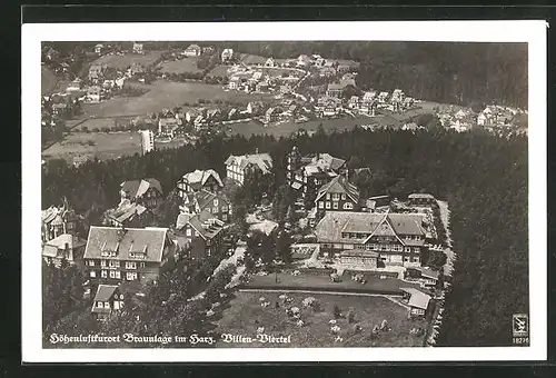 AK Braunlage i. Harz, Ortsansicht und Villen Viertel aus der Vogelschau, Fliegeraufnahme