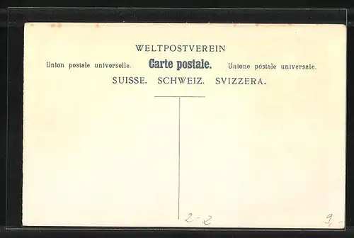 Künstler-AK Schweiz, Briefmarken und Wappen