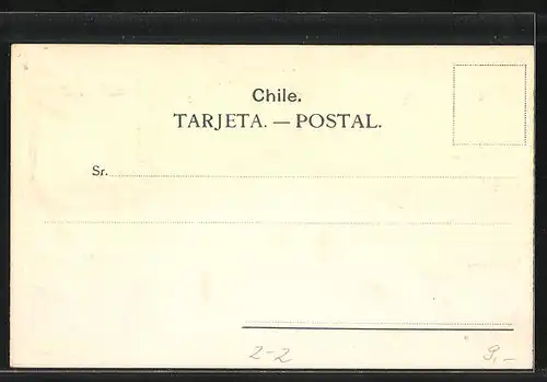 Präge-Künstler-AK Chile, Briefmarken und Wappen