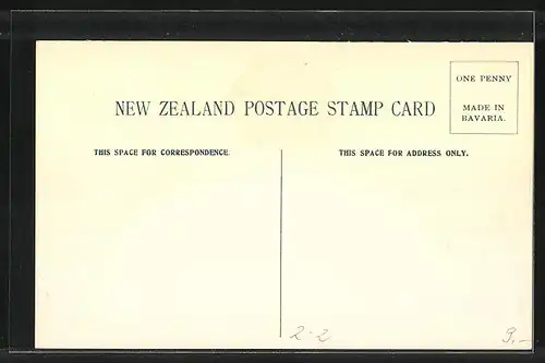 Künstler-AK Newzealand, Briefmarken und Siegel