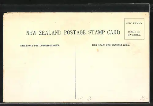 Künstler-AK Newzealand, Briefmarken und Siegel