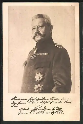 AK Paul von Hindenburg in Uniform