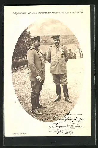 AK Paul von Hindenburg mit Kaiser Wilhelm