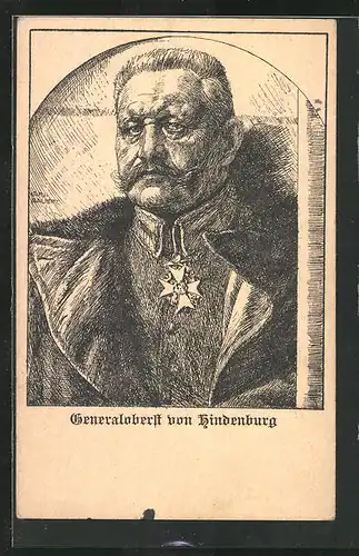 AK Generaloberst Paul von Hindenburg in Uniform