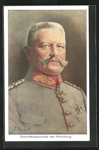 AK Generalfeldmarschall Paul von Hindenburg in Uniform mit Orden
